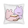 Asamimichaan Cute Asamimi Heart Square Pillow Covers Polyester Car Cushion Case Cute Home Decoration Throw Pillow Case 45*45