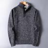Men Fleece Lined Zip Up Sweater Heavyweight Knit Jacket Oversized Winter Warm Pullover Outerwear