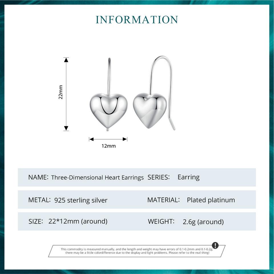 Orecchini A Cerchio A Forma Di Cuore In Argento Sterling 925 - Minimalisti Per Donne E Ragazze, Con Panno Incluso - 2