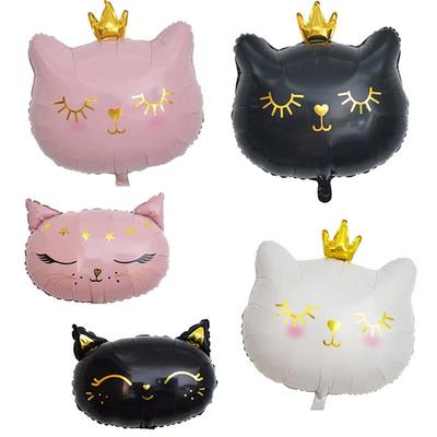 Χαριτωμένο Μαύρο και Ροζ Μπαλόνι Φόιλ Κεφάλι Γάτας - Διακόσμηση Πάρτι