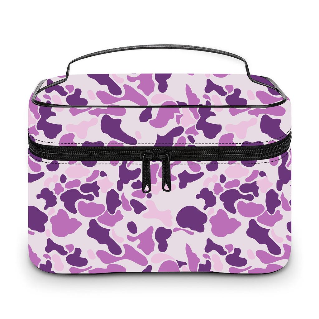 New Lady Custom Jungle Camo Cosmetic Bag Portable Cloud Camo Travel Makeup Case Large Capacity Toiletry Organizer for Women