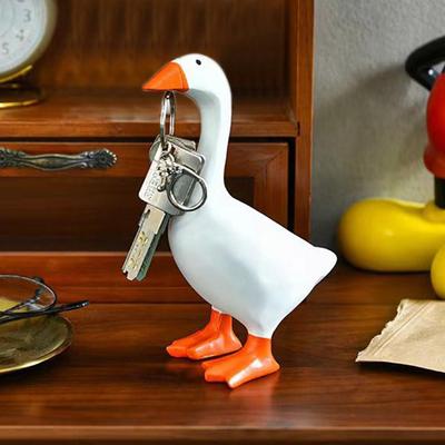Cute Magnetic Goose Key Holder Resin Decorative Figurine Strong Magnet for Home Entryway Organizer Perfect Housewarming Gift