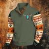 Men's Western Hooded Sweatshirt Long Sleeve Pattern Print Pullover