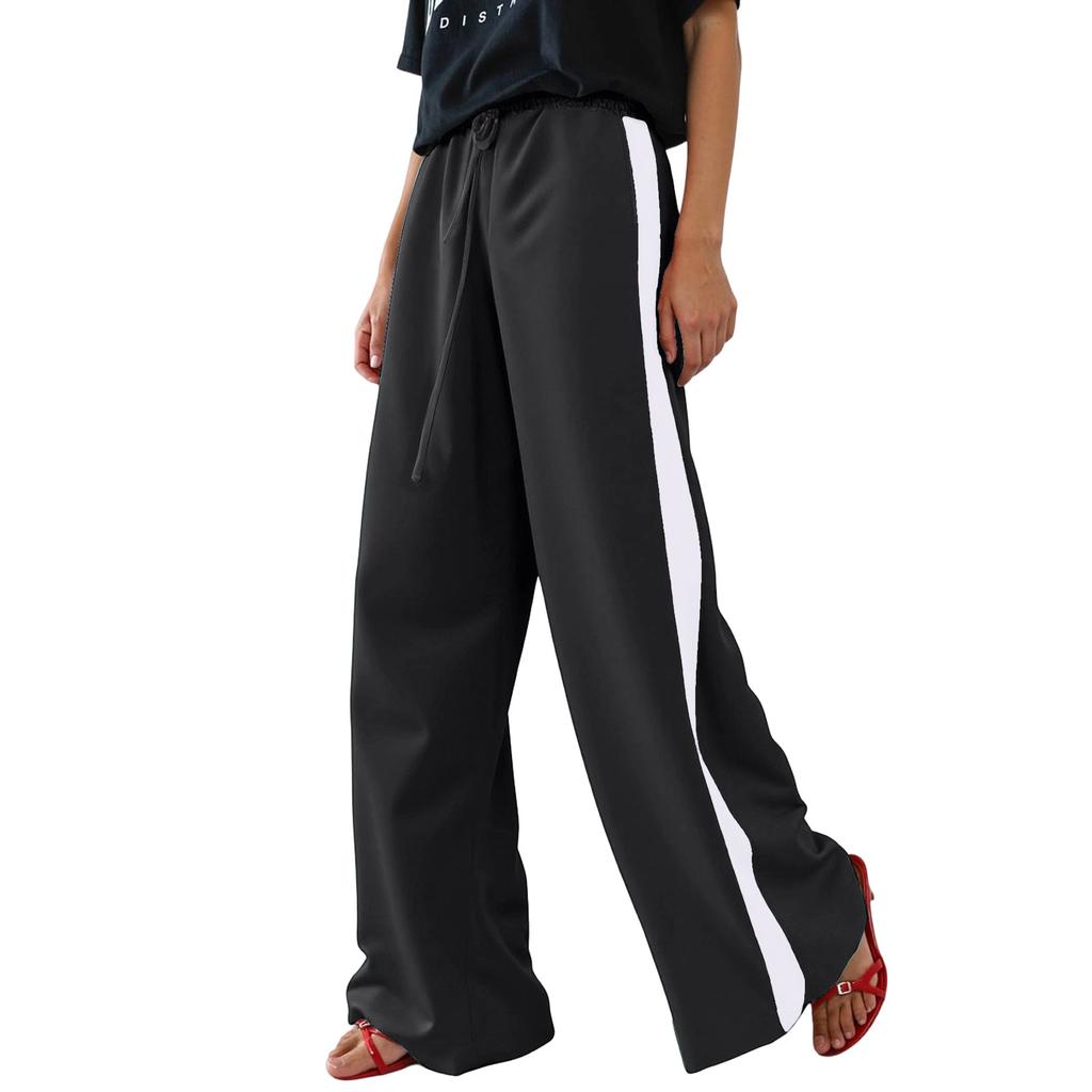 Damen Weite Hosen, Sommer Lässige Fließende Weite Hosen.