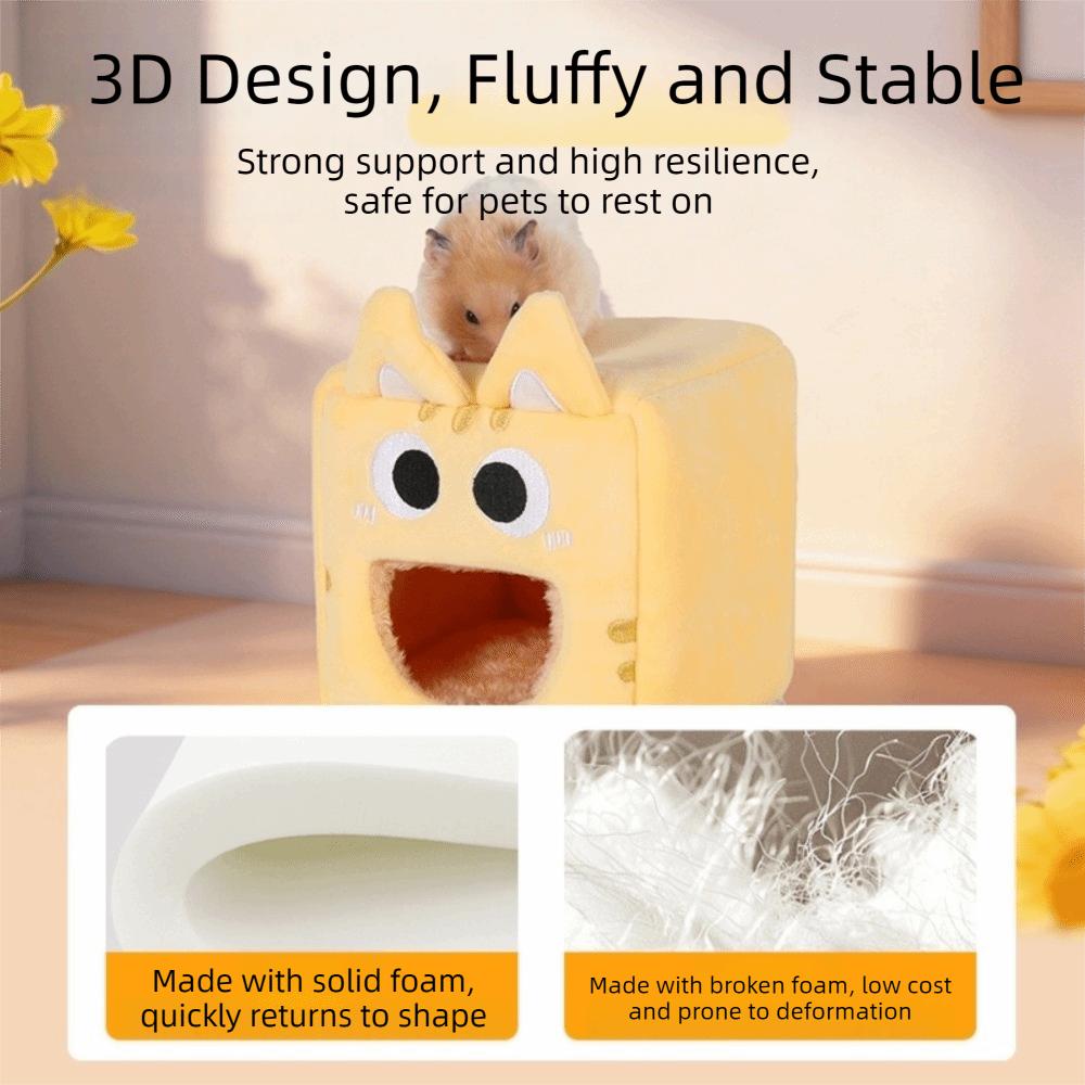 Warm Hamster Cotton Nest Soft Plush Guinea Pig Insulated Nest Winter Hamster House Cage Accessory