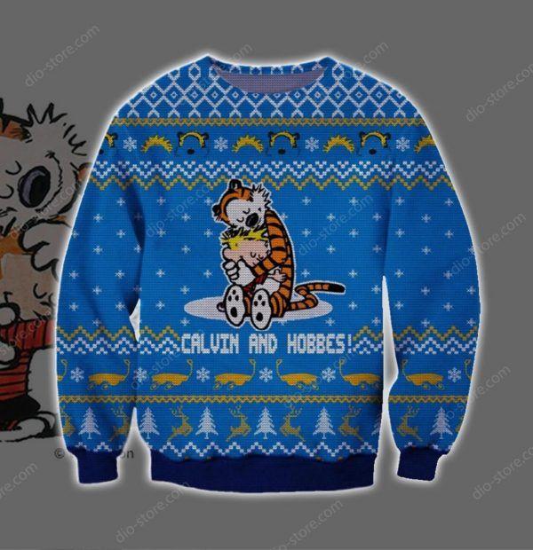Calvin and Hobbes Comics 3d All over Print S-5XL Blue TU1604 XL