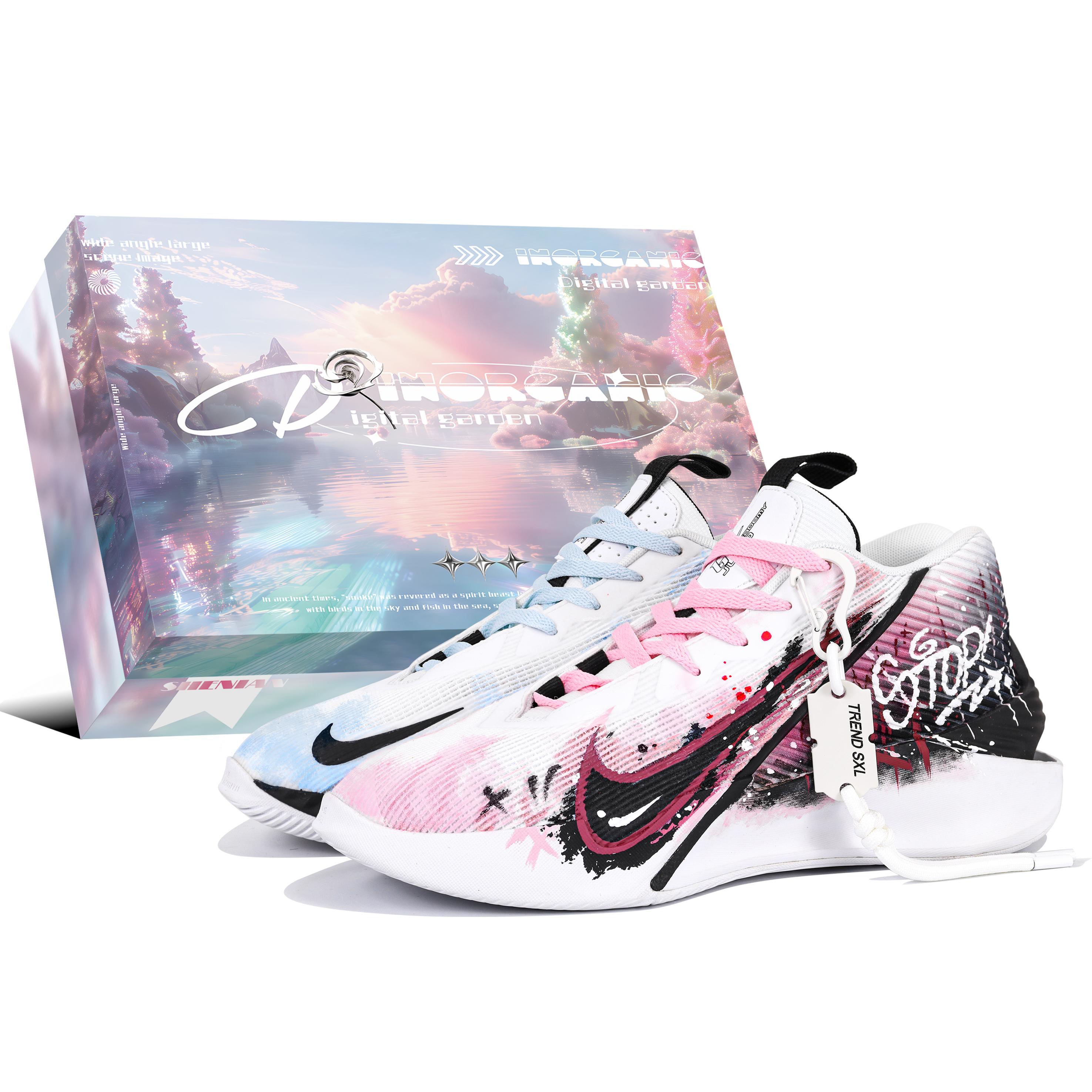 

Nike G.T. Jump Academy Berry Sensation, Special Shoe Box, Precise Grip, American Graffiti, Ink Splatter HF1804-100(Team204---BOX) 40