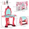 Child Girl Dressing Table With Stool Mirror Light Music Accessories 3 6 Years Old 57x34x76cm Multicolor