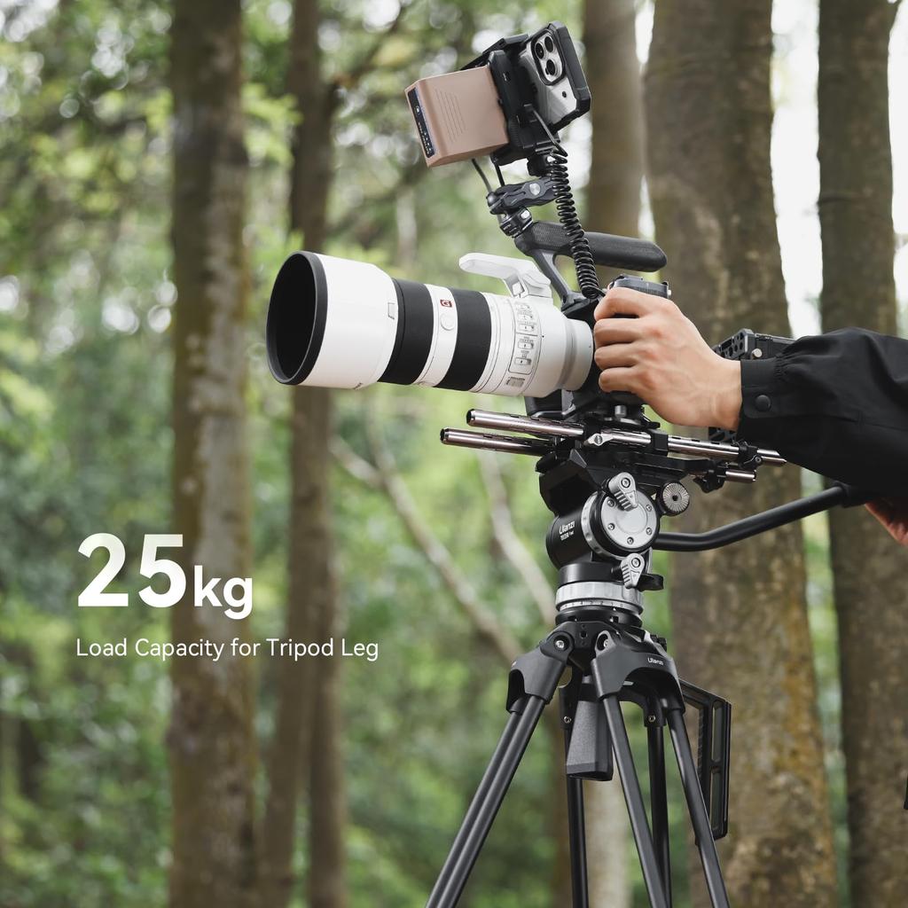 Ulanzi VideoFast Heavy Duty Tripod Kit T048 Aluminum Alloy Tripod Fluid Head &