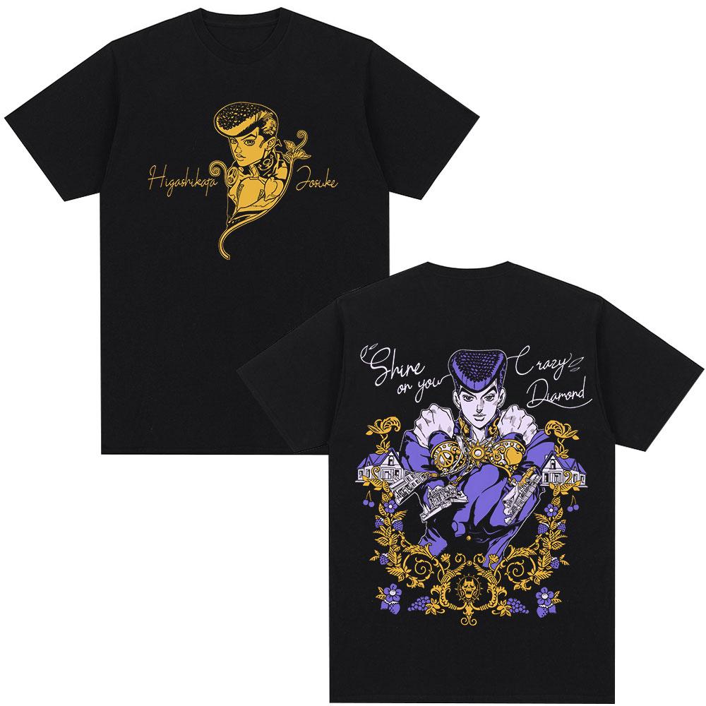 T-shirt Anime Le Bizzarre Avventure di JoJo Higashikata Josuke Magliette Manga Uomo Donna 100% Cotone Comfort Casual T-shirt Oversize