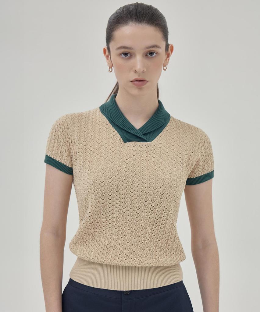 THEKNITCOMPANY Orea Scali Polo Shirt - Peyote Beige
