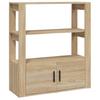 Sideboard In Sonoma Oak Finish 80 X 30 X 90 Cm Particleboard