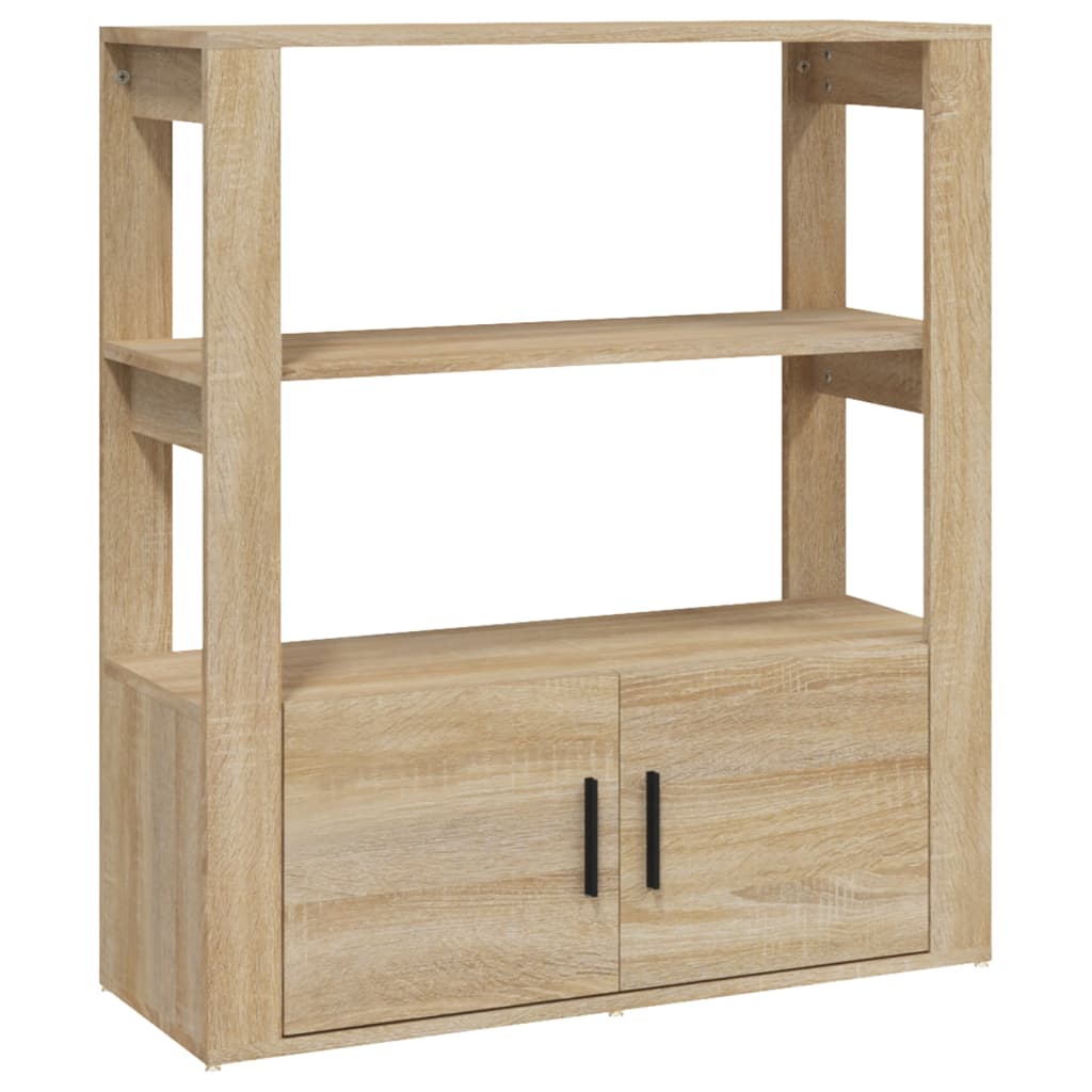 Sideboard In Sonoma Oak Finish 80 X 30 X 90 Cm Particleboard