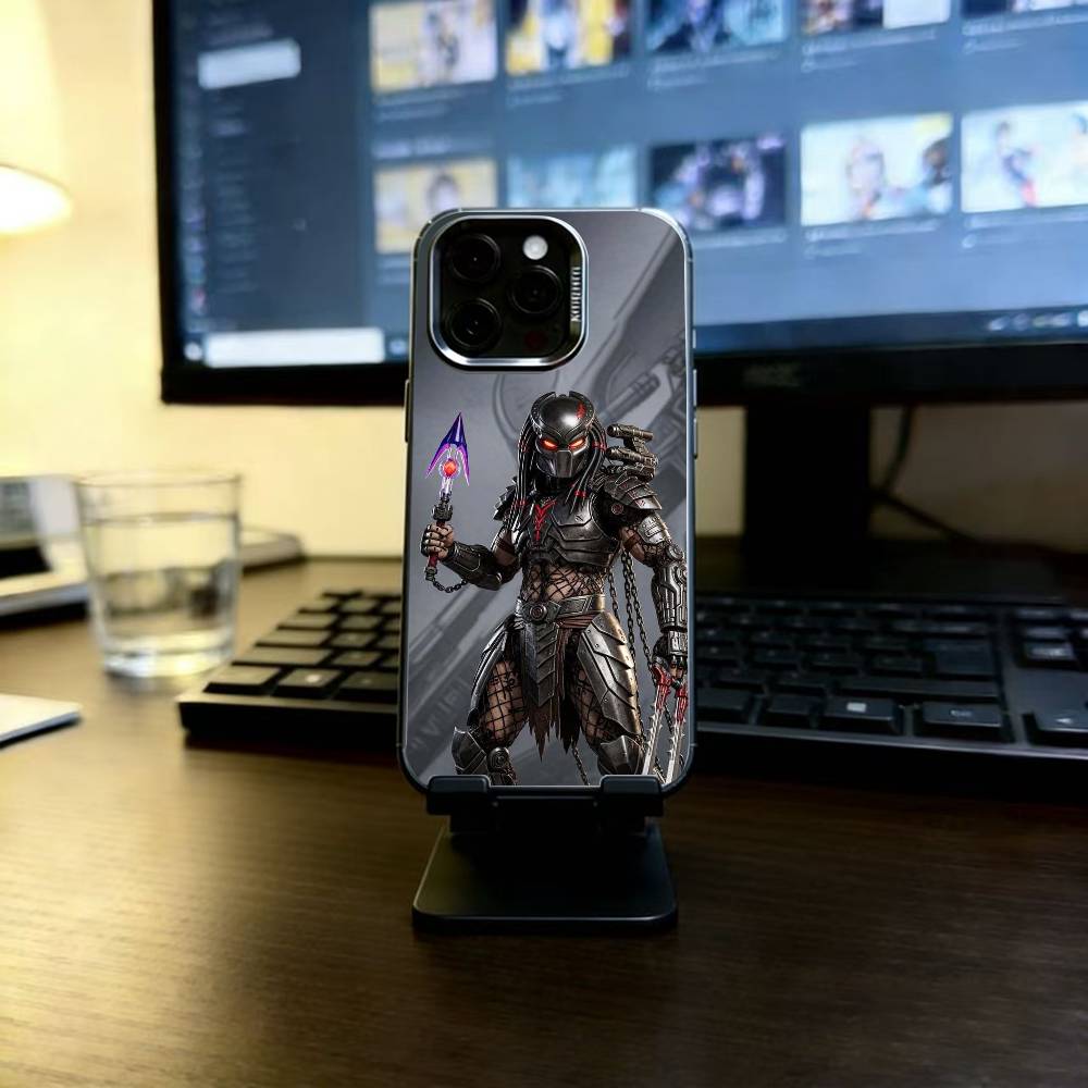The P-Predator Phone Case For iPhone 17,16,15,14,13,12,11 Plus,Pro Max,XS,Colored Silver Plated Inside Cover