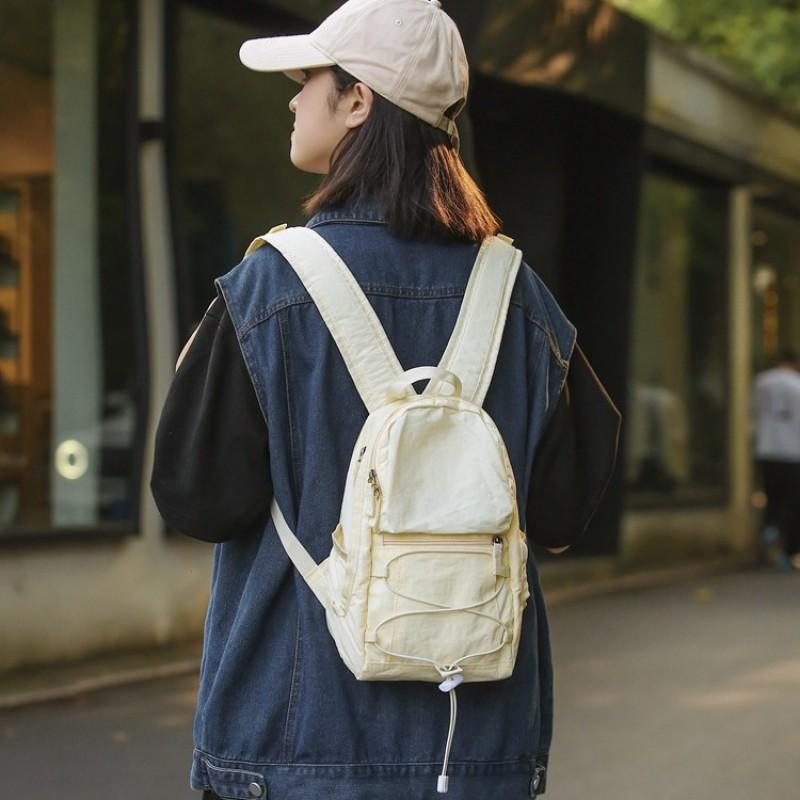 Mini plecak ze sznurkiem nylonowy Damski Uroczy Styl uliczny Mała torba na ramię Lekki Podróżny Codziennego użytku