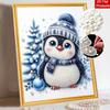 Frameless Pearl Painting Kit Cute Penguin Aesthetic Wall Art DIY Sparkling Bead Canvas Room Decor Creative Craft