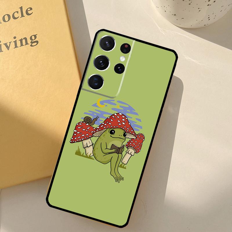 

Kawaii Frog Mushroom Phone Case For Samsung Galaxy S25 S20 S21 S22 S23 S24 Ultra S9 S10 Plus S25 FE Cover Shell Galaxy S10 Plus