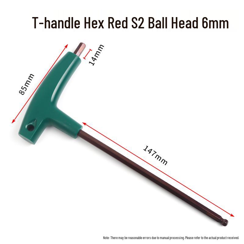 T-Handle Allen Wrench Set with S2 Flat-Head Hex Screwdriver and Individual Hex Wrenches