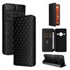 Cubic Grid Texture Flip Leather Phone Case