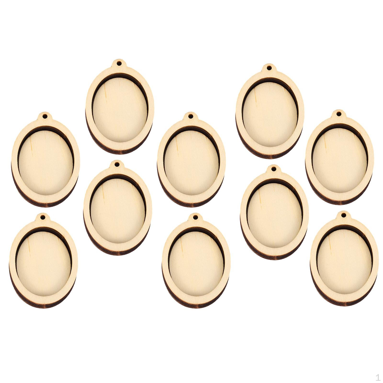 10 шт. Мини-пяльцы для вышивания Рамки Деревянный дисплей для подвесок-шармов Round — фото 10