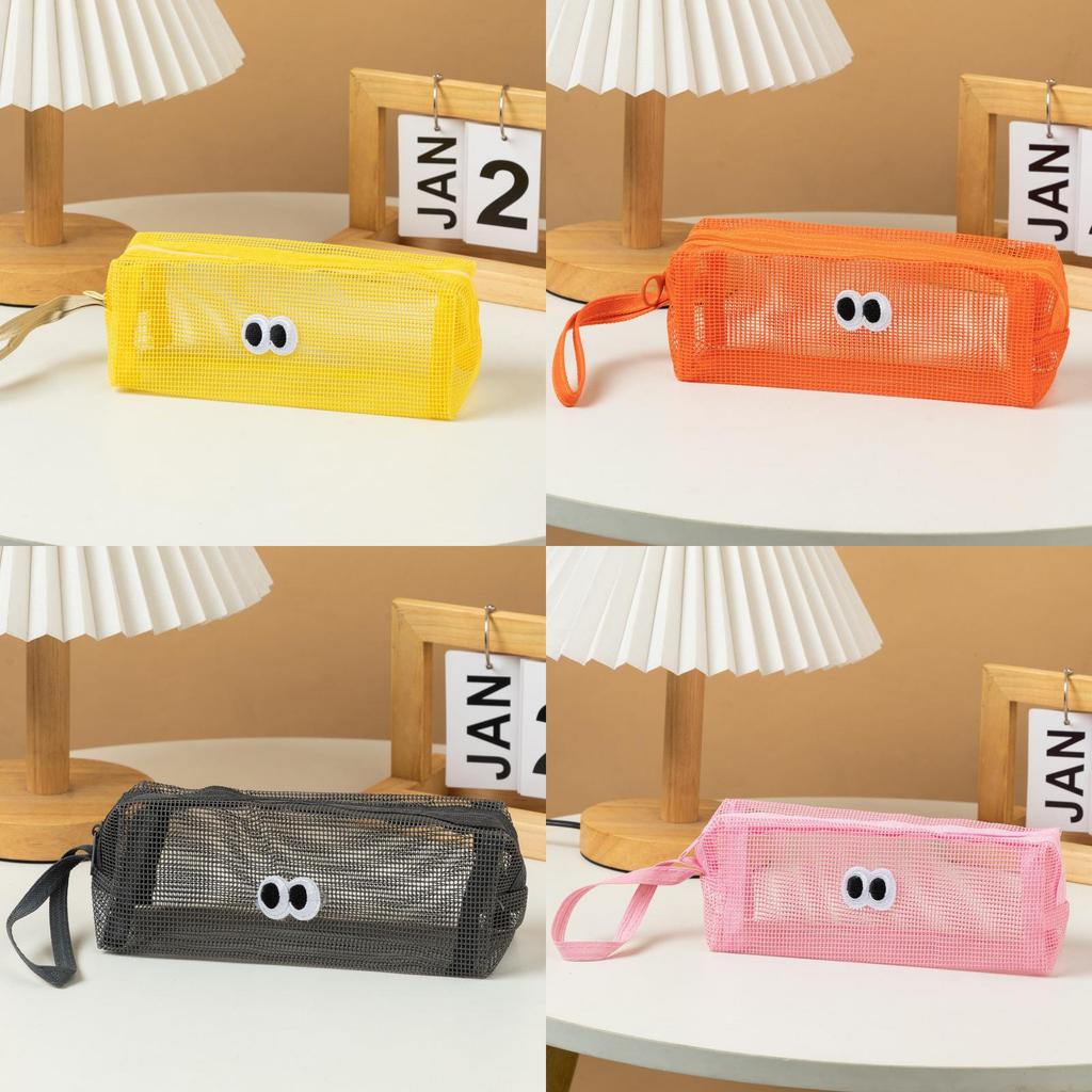Nylon Cute Student Handheld Pen Case With Large Capacity For Summer School Supplies
