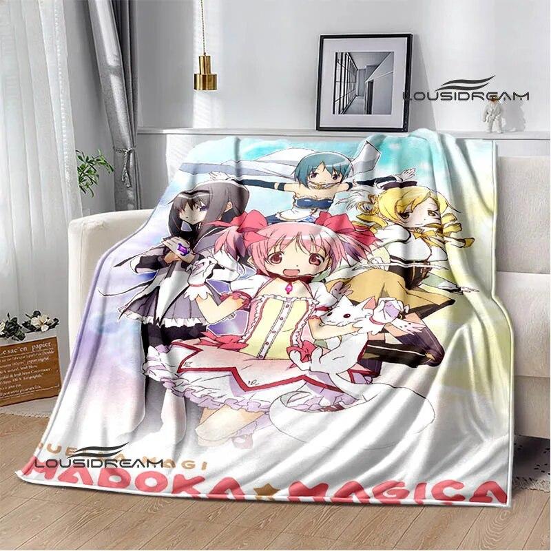 Puella Magi Madoka Magica одеяло с мультяшным принтом, теплое одеяло с фланцами, одеяло для пикника, мягкое и удобное одеяло, подарок на день рождения