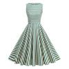 Tropical Vacation Dress With Asymmetrical Stripes And Splicing For Casual Summer Wear