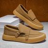 British Style Fashion Men's Loafers Suede Business Casual Shoes Man Comfy Soft Platform Summer Shoes For Man Driving Moccasins