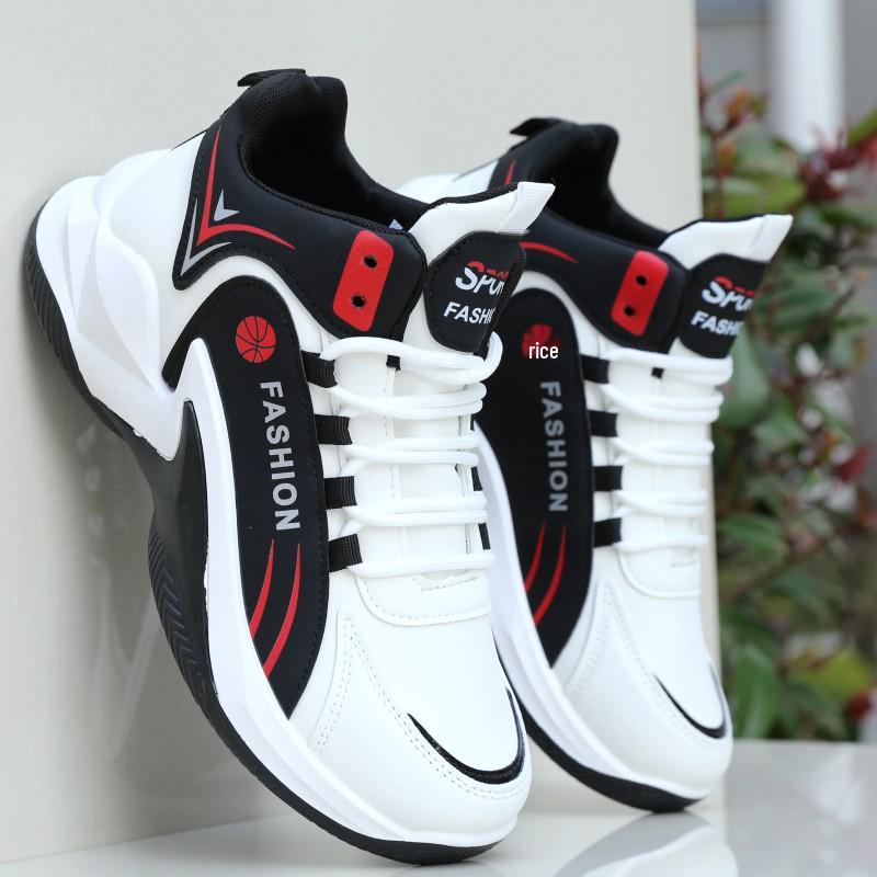 Men's High-Top Mesh Basketball Shoes, Breathable Non-Slip Sports Sneakers for Spring/Summer - Versatile White Running Shoes for Students