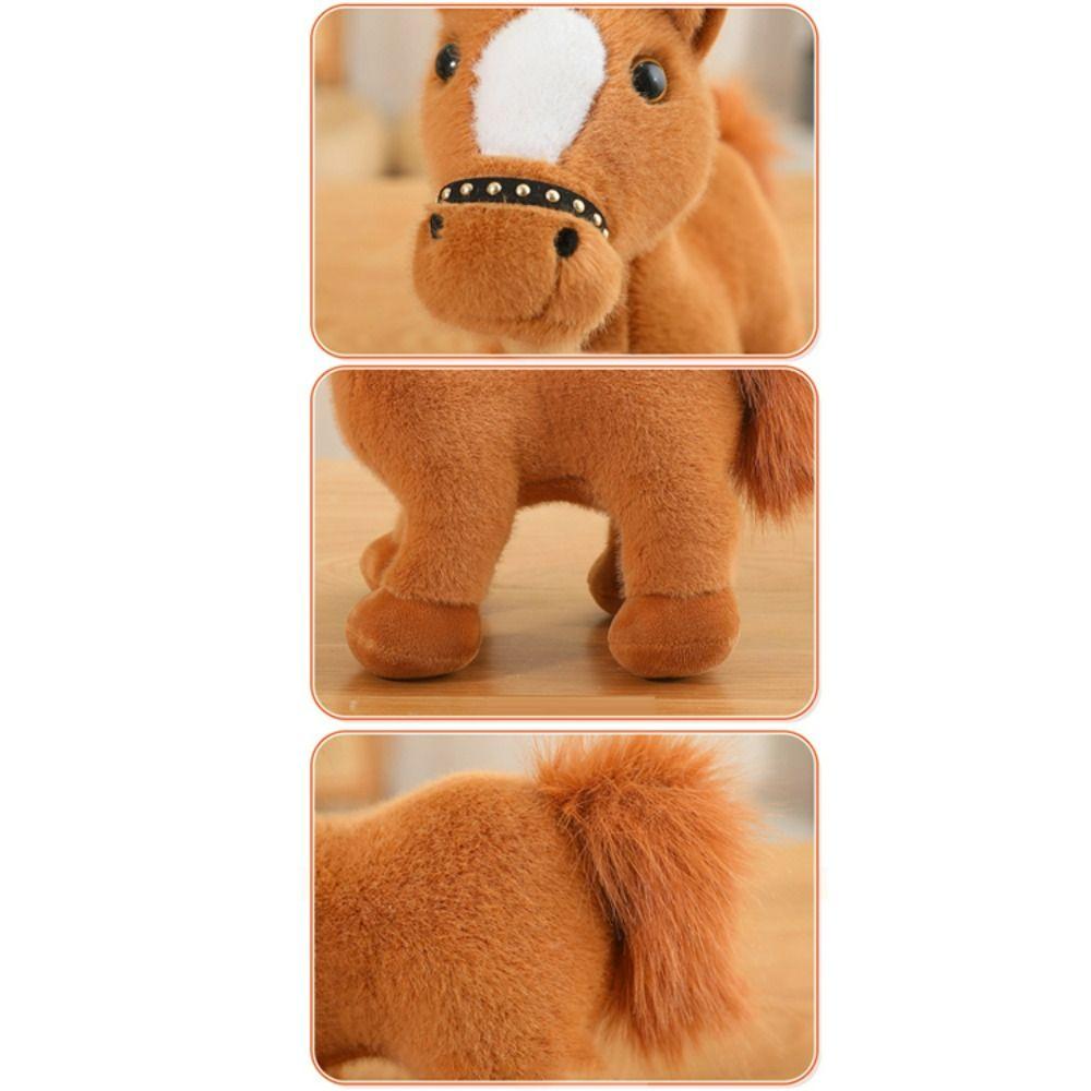 20cm Little Foal Plush Toys Doll Collectibles Fluffy Standing Little Horse  Toy
