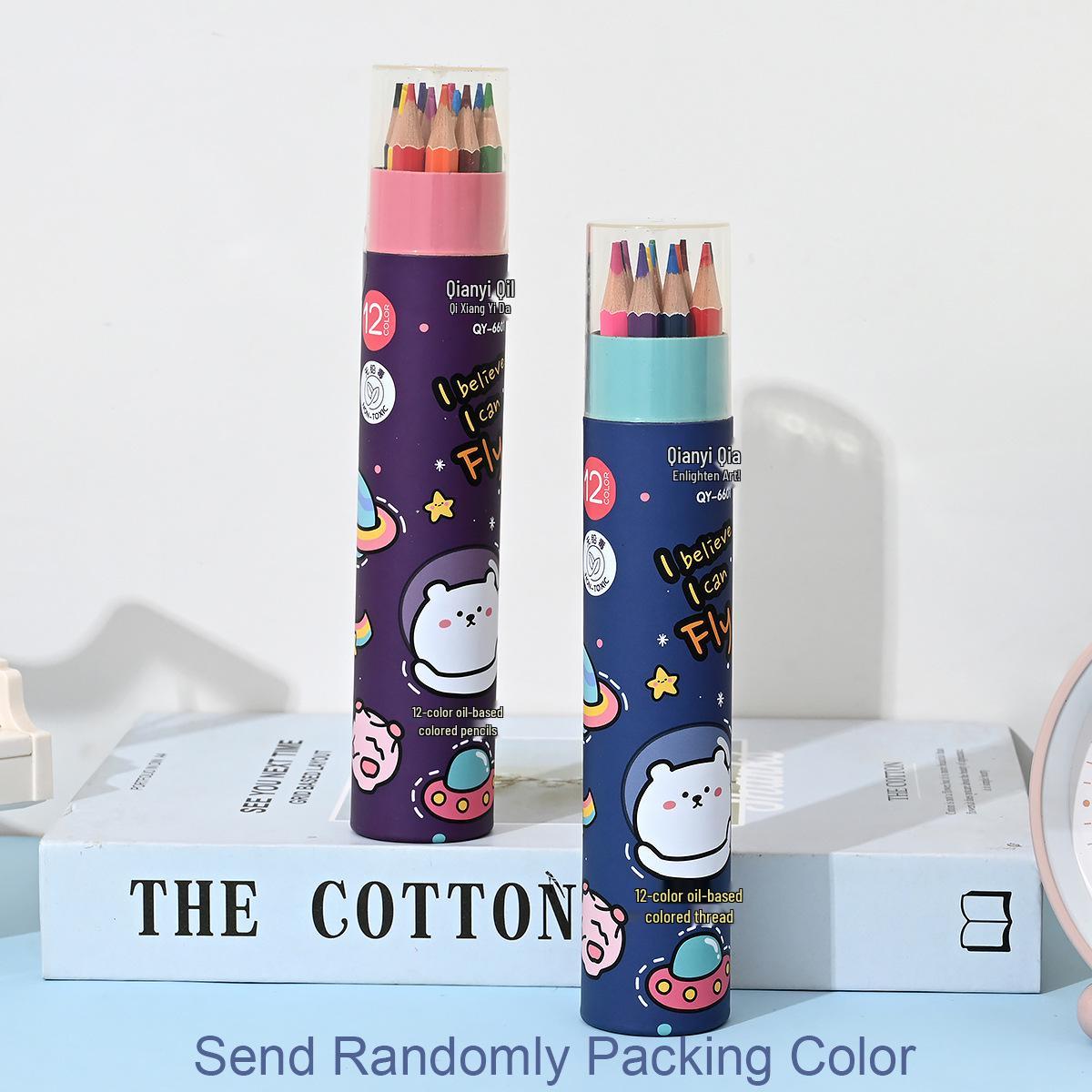 Hexagonal Barrel Wooden Colored Pencil Set: 12, 36, 48 Colors with Art Paintbrushes HB