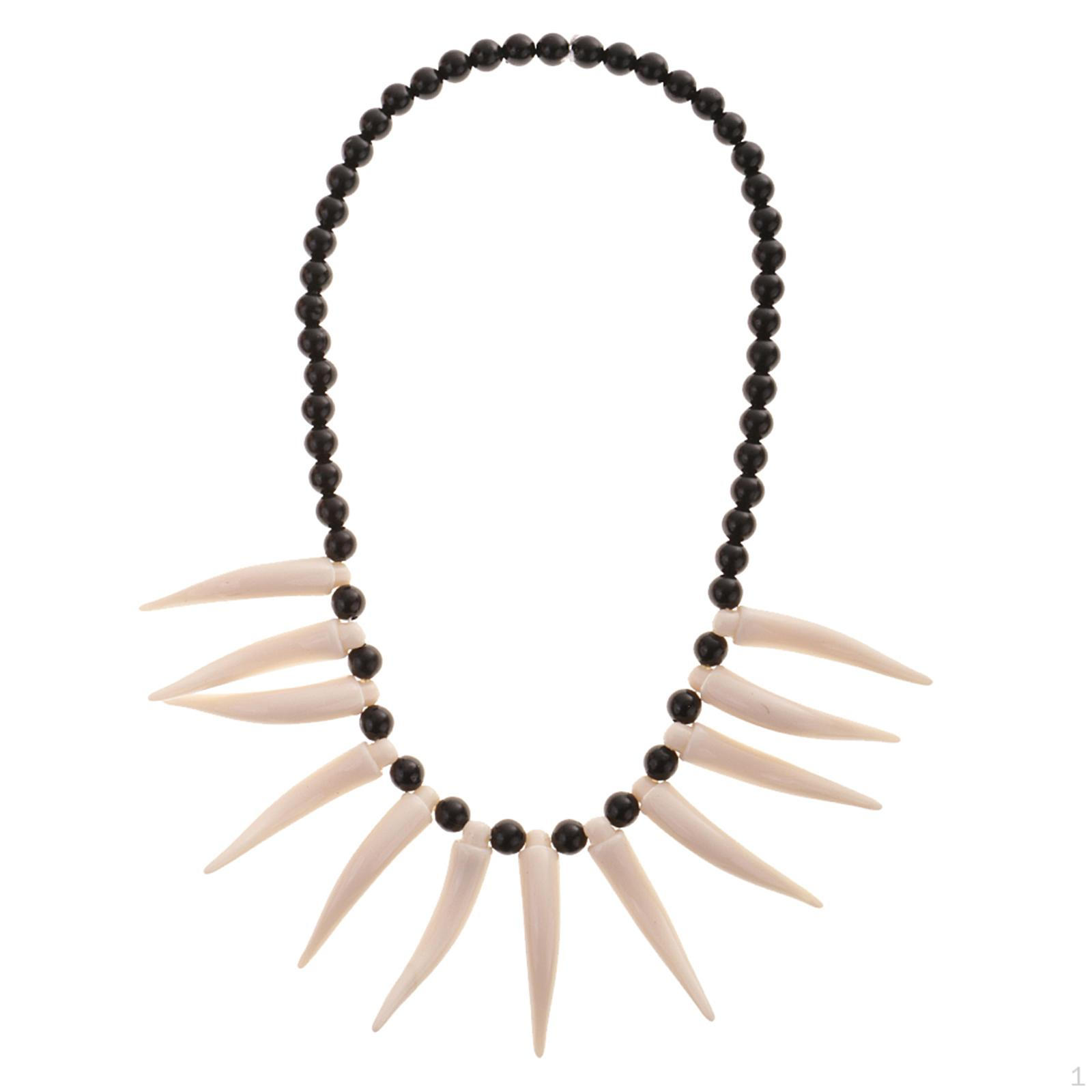 Novelty Artificial Horn Beads Tribal Necklace Adult Jewelry Fancy Dress up