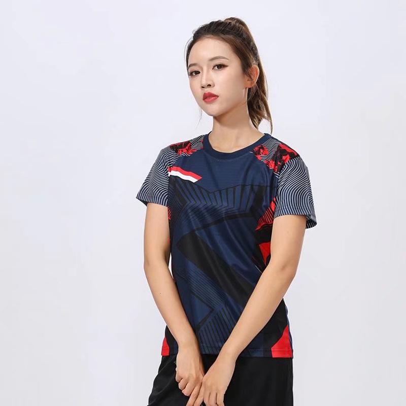 

Унисекс летняя спортивная одежда с коротким рукавом для бадминтона и тенниса с индивидуальными принтами L