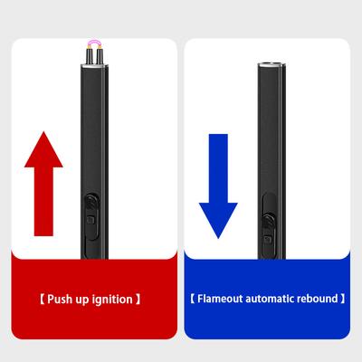 Electronic Lighter Chargeable Safety Windproof No Flame Candle Lighter Pulse Arc Ignition Gun