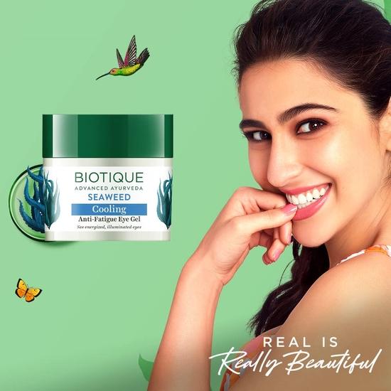 Biotique Bio Seaweed Revitalizing Anti Fatigue Eye Gel | Odpowiedni dla każdego rodzaju skóry | 15G, 1 sztuka