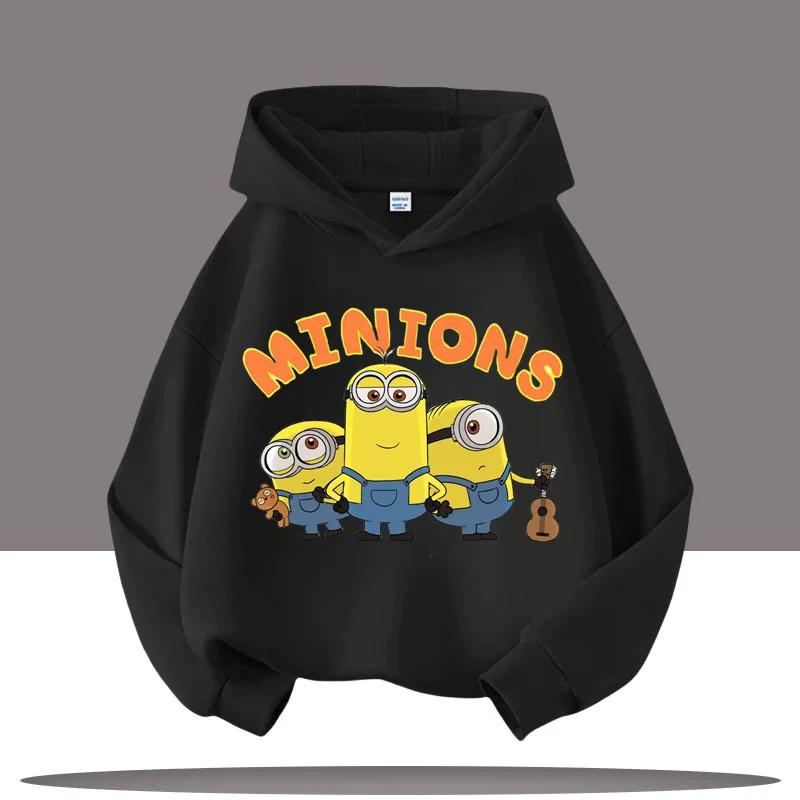 

Дитячий худі для хлопчиків, Повсякденний топ для дівчаток, Малюк з татової банди, Мультяшний принт Міньйонів, Одяг на осінь/зиму 100