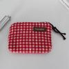 British Style Plaid Wool Coin Purse - Retro Mini Clutch