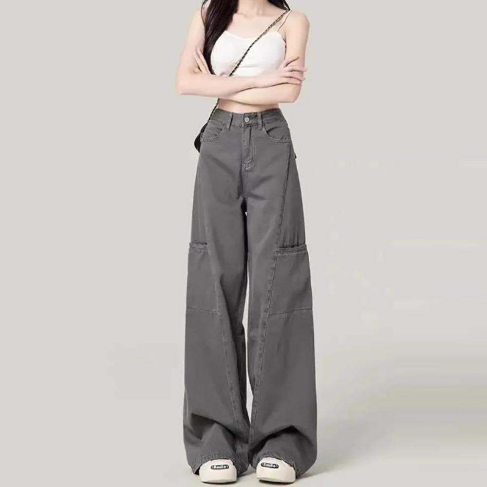 Versatile Fashion Design Sense Loose Mopping Jeans Women's Spring and Autumn New Thin Wide-leg Jeans Tide