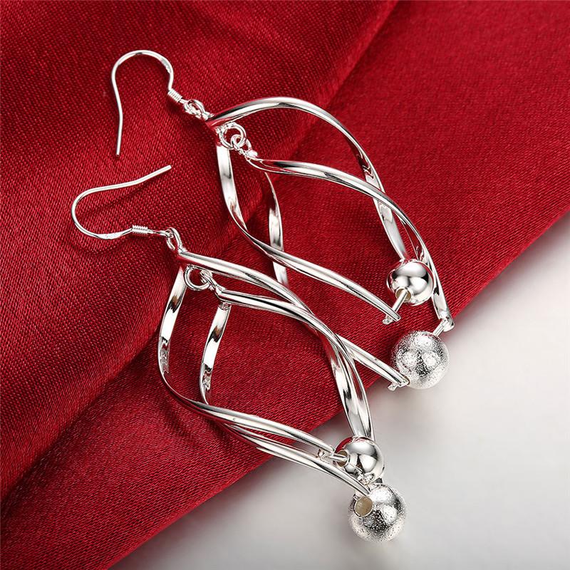 Coppery Double Twist Waves Bead Drop Earrings For Women Fashion Wedding Engagement Charm Jewelry Dangle Copper Plated ME077
