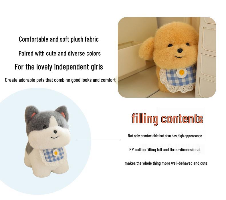 Dundun Puppy Plush Toy: Golden Retriever & Husky Sleep Doll Gift for Girls