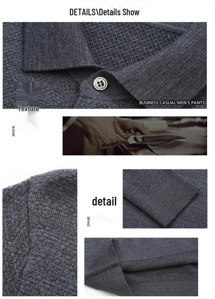 Men's Plus Size Warm Lapel Knit Wool Sweater for Autumn 2026