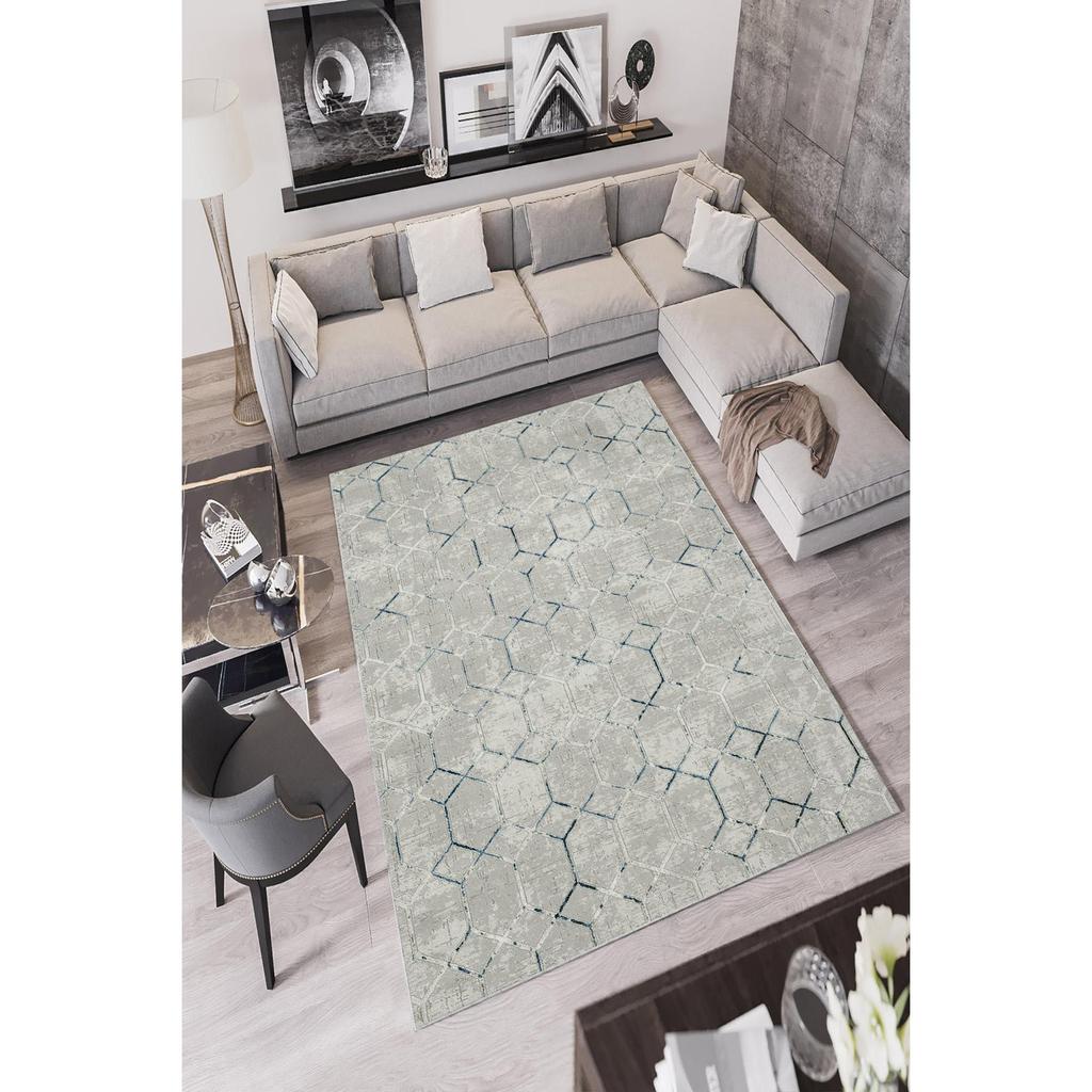 Dekoracyjna antypoślizgowa podstawa Geometryczny wzór Dywan do salonu Specjalna konstrukcja, cienki, zmywalny dywan