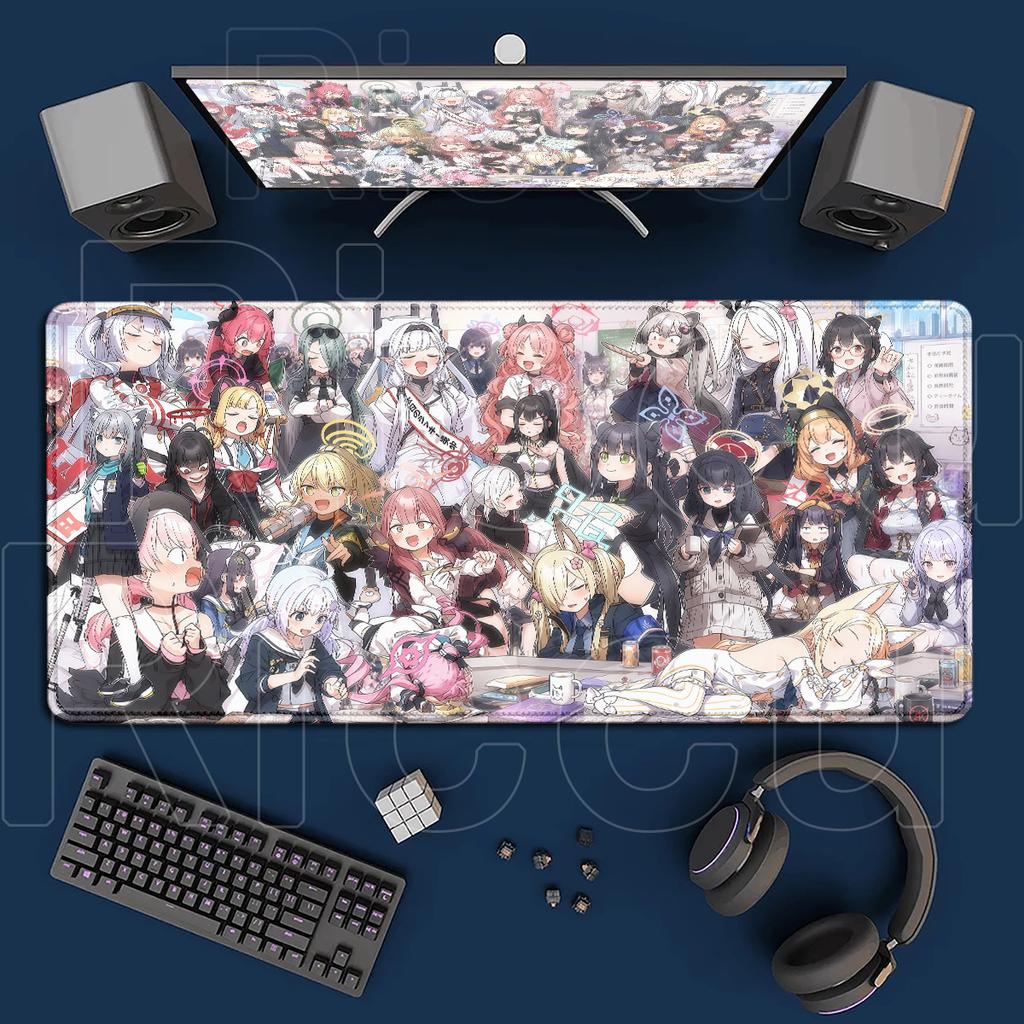 Game Blue Archive Kawaii Sorasaki Hina Mousepad Non-slip Computer Keyboard Mat Large PC Rubber Accessories Office Cabinet Carpet