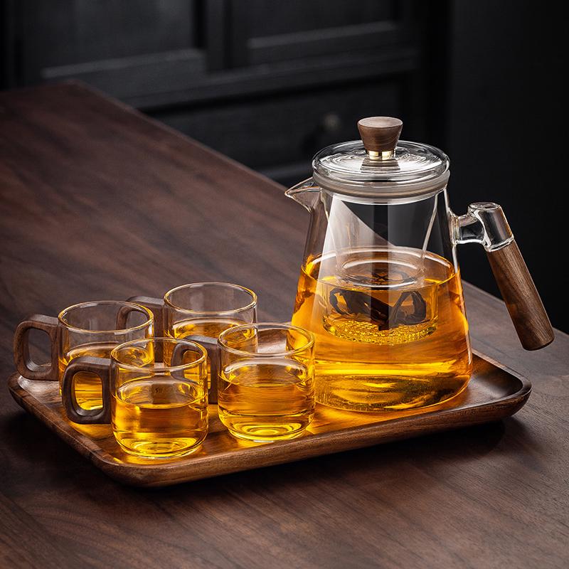 2025 Thickened Glass Tea Infuser Pot - Heat-Resistant Tea Brewer with Water Separation for Home or Office