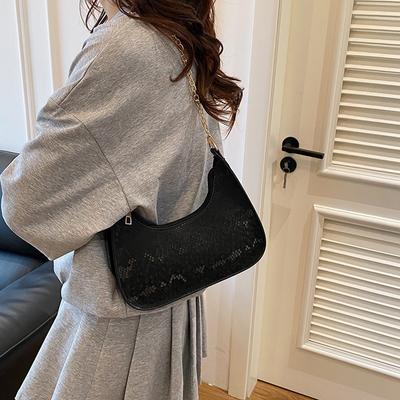 Fashion Trend Chain Bag Snake Pattern Design Sense Texture Casual Versatile Shoulder Underarm Bag Commuter Handbag