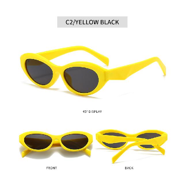 Oval-framed sunglasses, trendy sunglasses