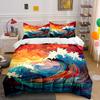 Ocean Waves Art Decor Set Bedding Set with 1 Duvet Cover 2 Pillowcases Single Double King Queen, Gift