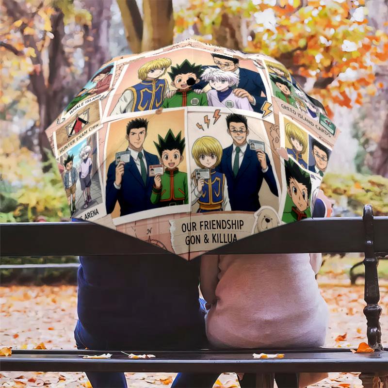 1 PC Automatic Folding Umbrella - Hunter X Hunter Pattern Portable Foldable Design With 8 Ribs Christmas Birthday Gifts