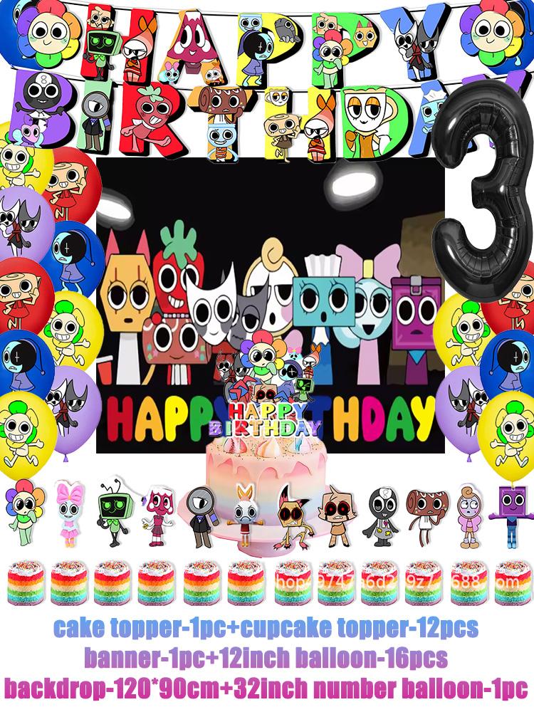 Game DANDYS World Theme Birthday Party Supplies Decoration Disposable Tableware Dandy's DIY Balloon Plate Cup Backdrop Kid Gift