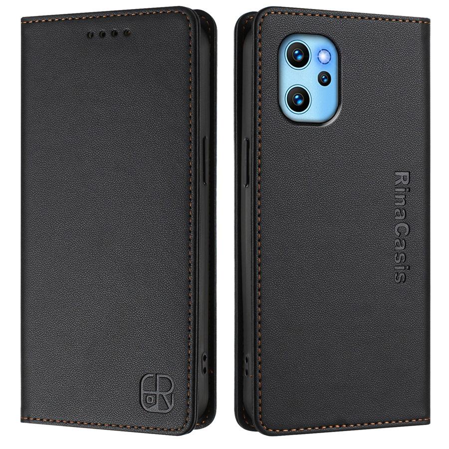 

Роскошный кожаный чехол для UMIDIGI Bison X20/UMIDIGI G9/UMIDIGI A15 A15C A15T RFID-блокировка слотов для карт Магнитная подставка для притяжения Ударопрочный откидной чехол UMIDIGI Note 9 5G чёрный